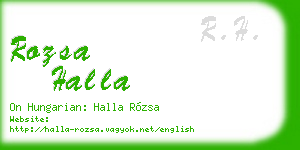 rozsa halla business card
